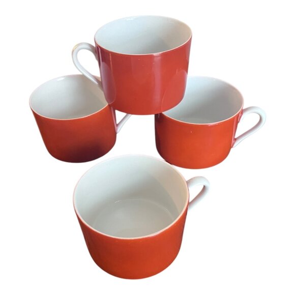 Vintage Lot of 4 Coffee, Tea Cups Rondelet Terra Cotta by FITZ & FLOYD 2 1/8" T - Picture 1 of 7